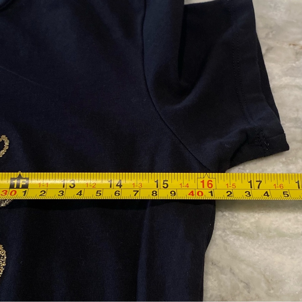 Authentic Roberto Cavalli Black Gold Foil RC Logo Tee L Hologram Tag FST678 - Picture 8 of 10